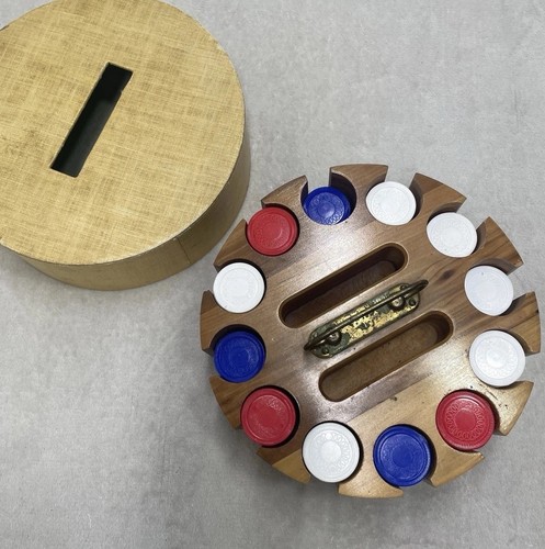 Vintage poker set wooden - vintage,