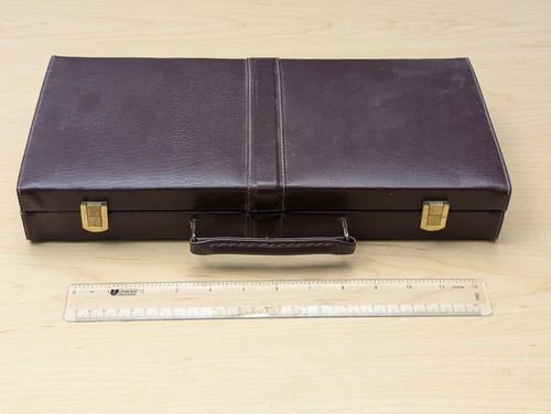Vintage poker chip set - vintage, brown
