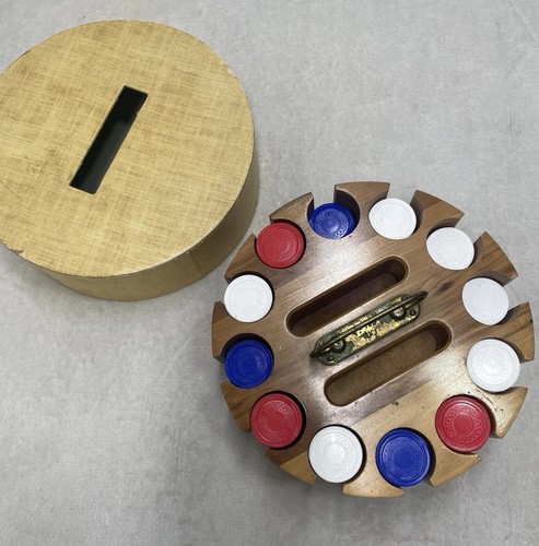 Vintage poker set wooden - vintage,