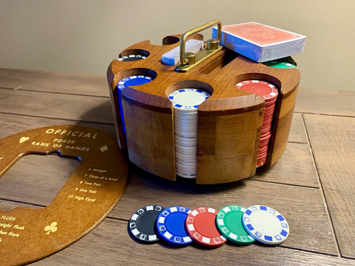 Vintage wood poker chip - vintage,