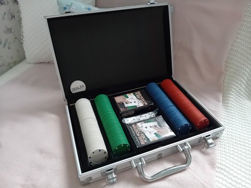 Poker set silver carry - silver,